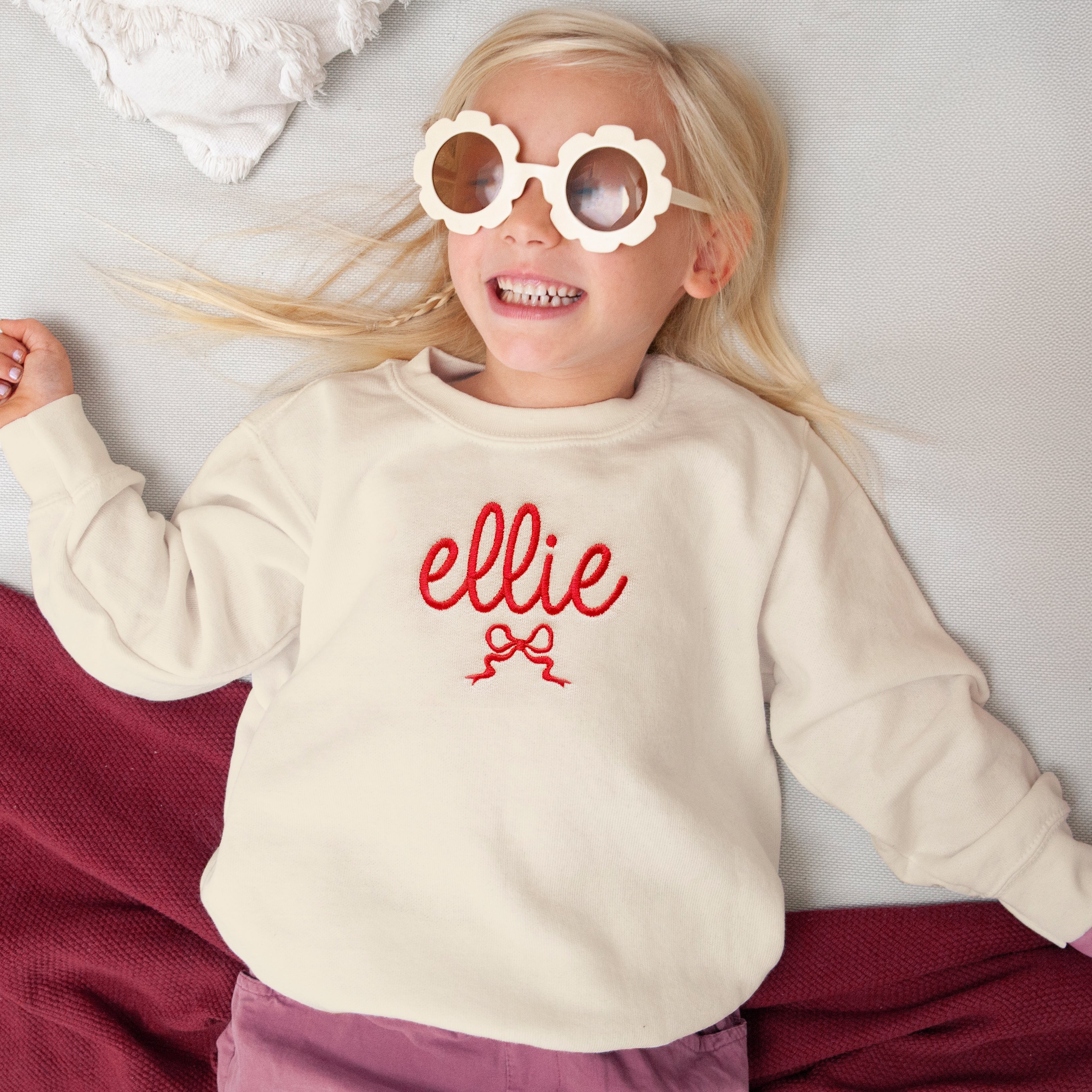Personalized Name Bow Sweatshirts & Baby Outfits