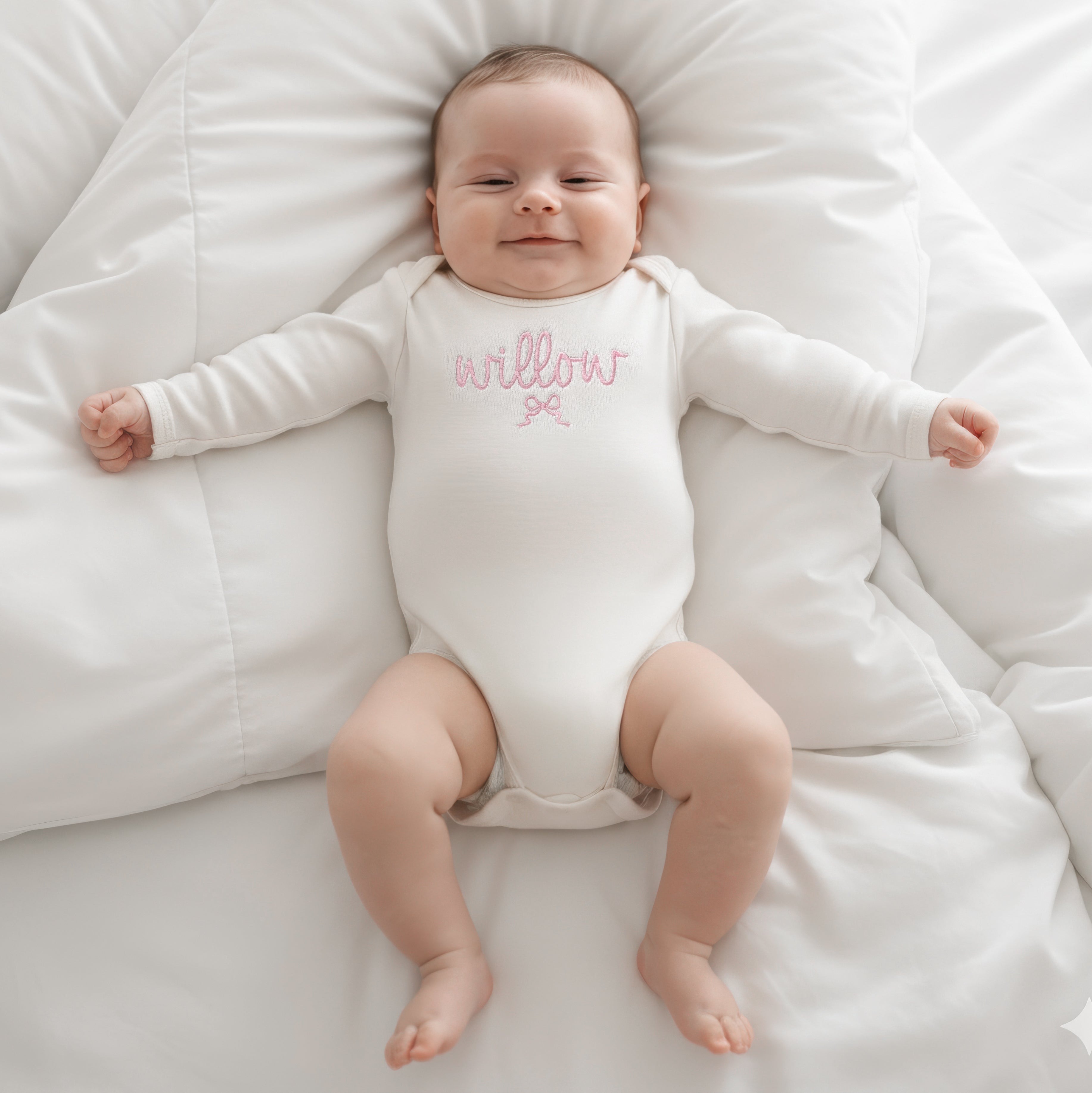 Personalized Name Bow Sweatshirts & Baby Outfits